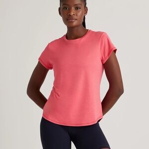 Quince Flowknit Breeze Tee Heather Coral L NWT IN PACKAGE